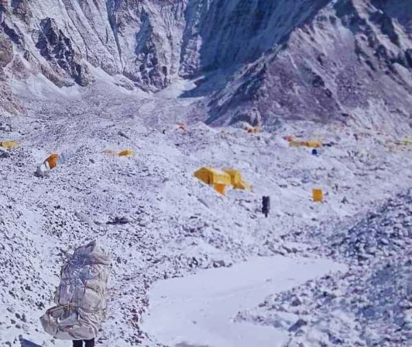 Tented camp at Everest Base Camp during the Everest Expedition