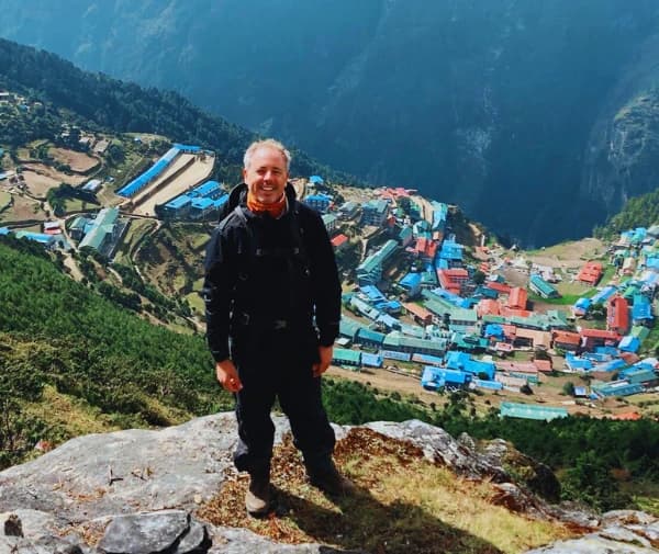 Colorful Sherpa Town Namche Bazaar in Nepal