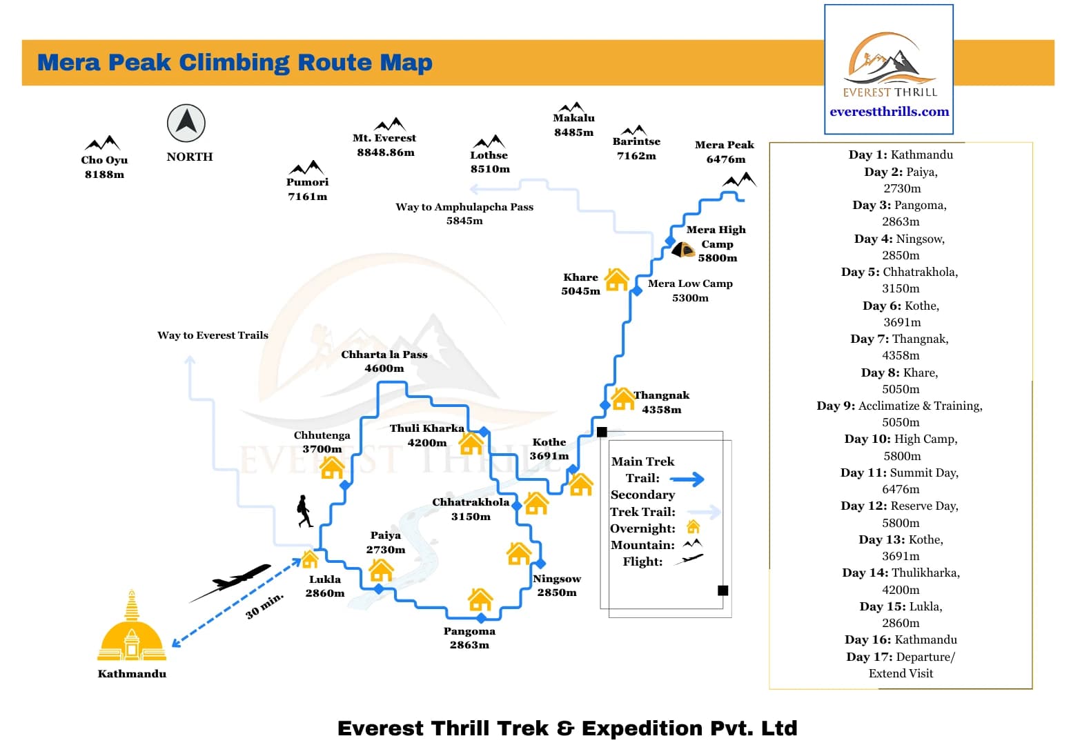 Mera Peak Climbing Route Map