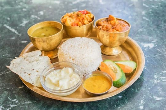 dal bhat on manaslu circuit trek