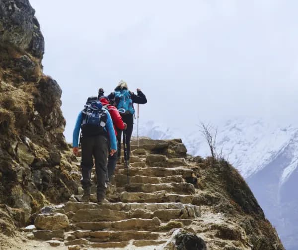 Hiking towards the Everest Base Camp