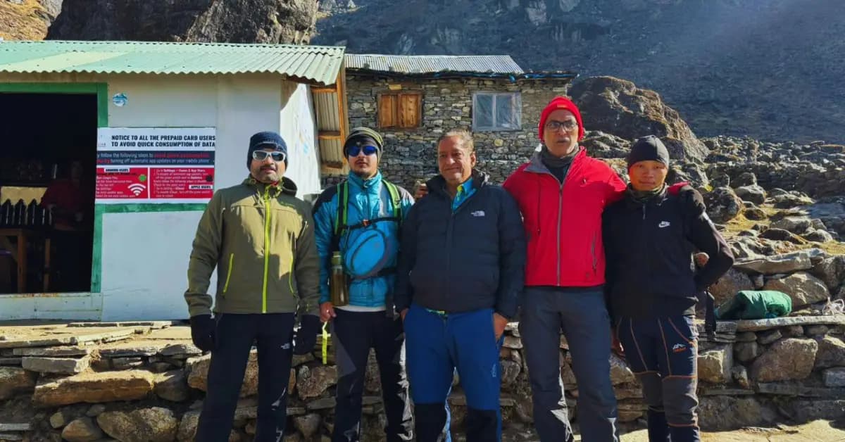The group is ready to face the Mera Peak Challenge and conquer the summit