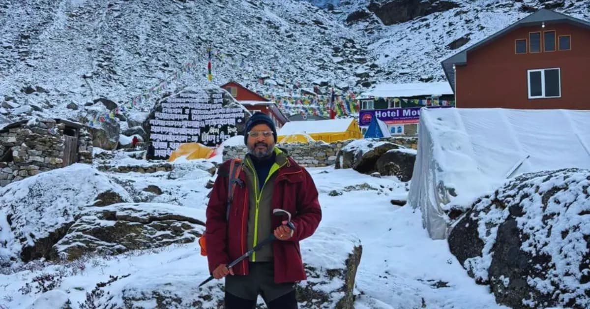 Snow cover Khare before Climbing Mera Peak